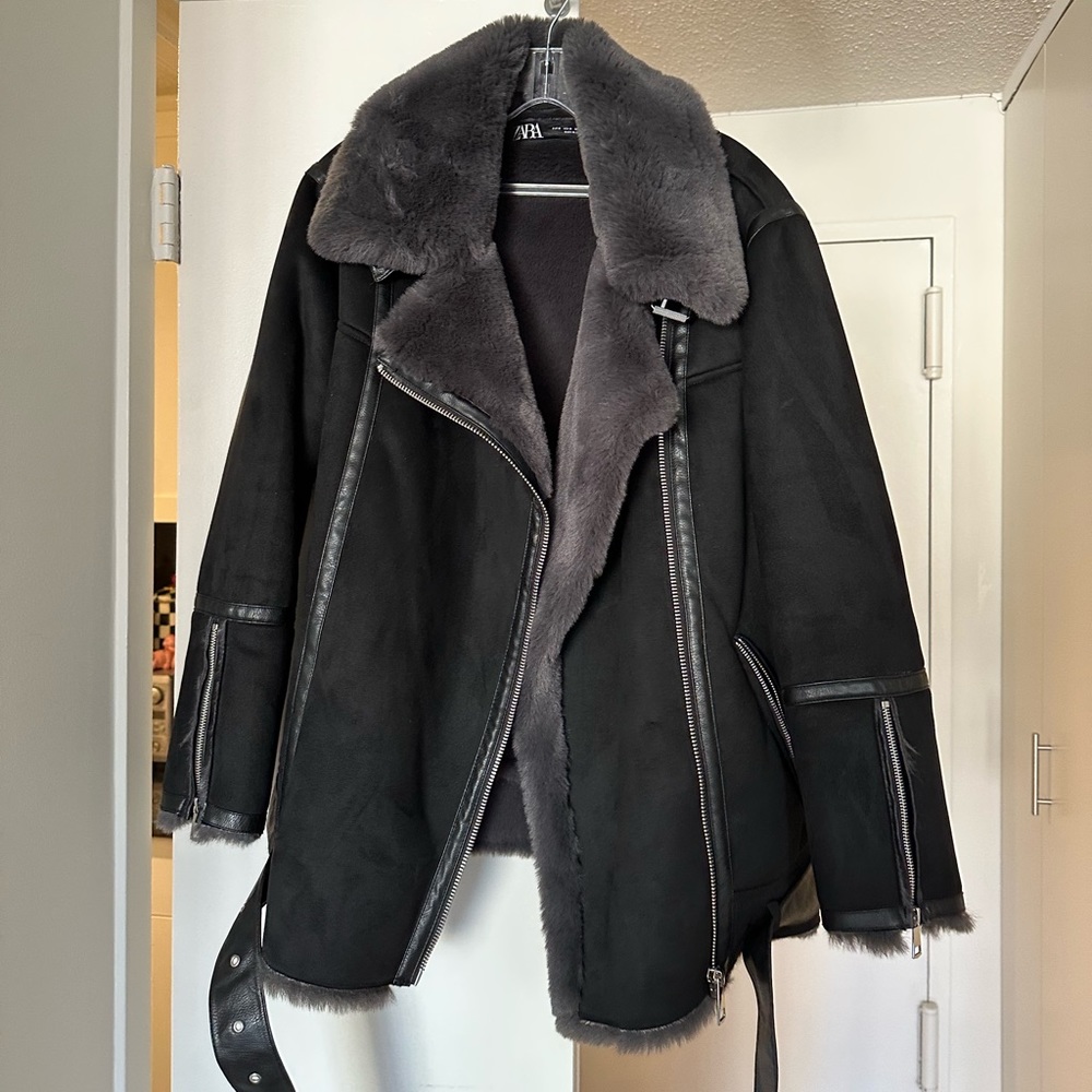 Zara double faced motto jacket